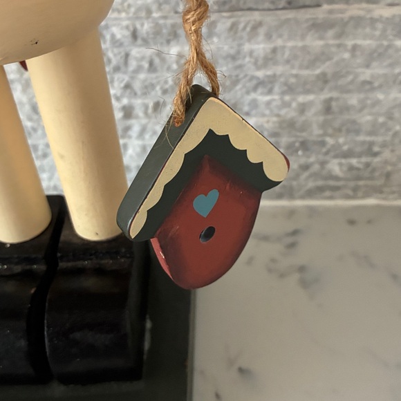 Primitive Snowman wooden Nutcracker Farmhouse Rustic 15”H  base is 3 1/2” across - Picture 4 of 5